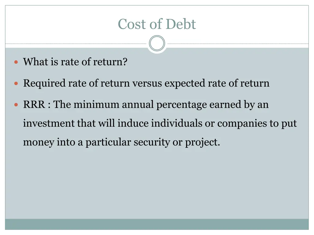 cost of debt 1
