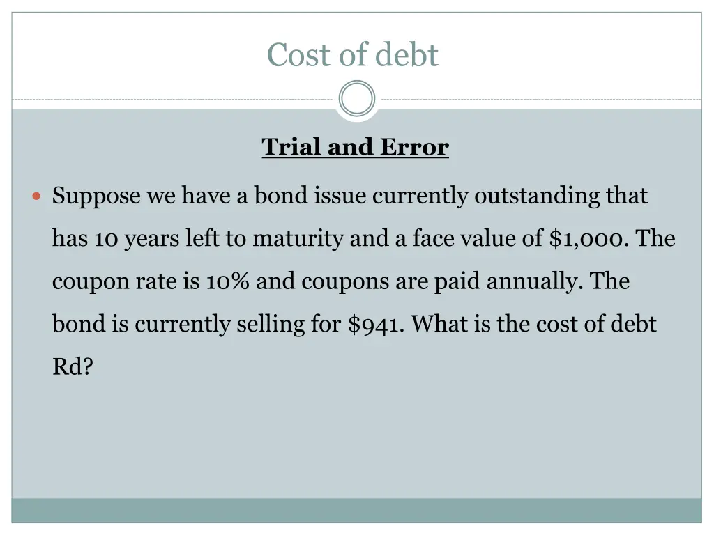 cost of debt 9