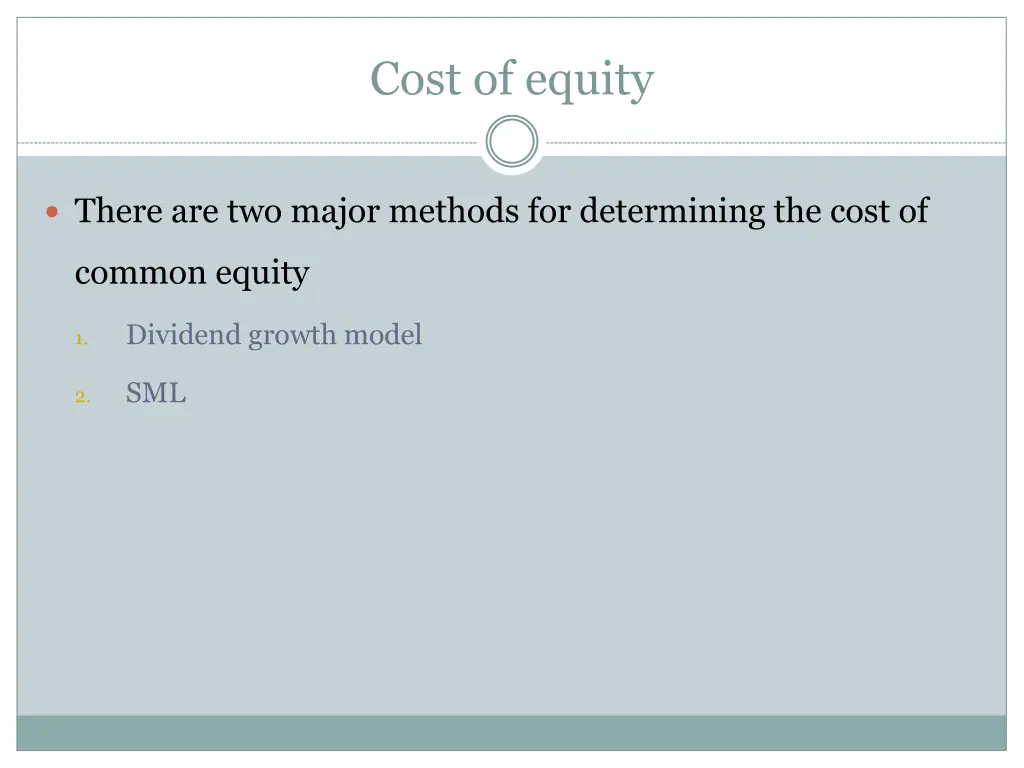 cost of equity 1