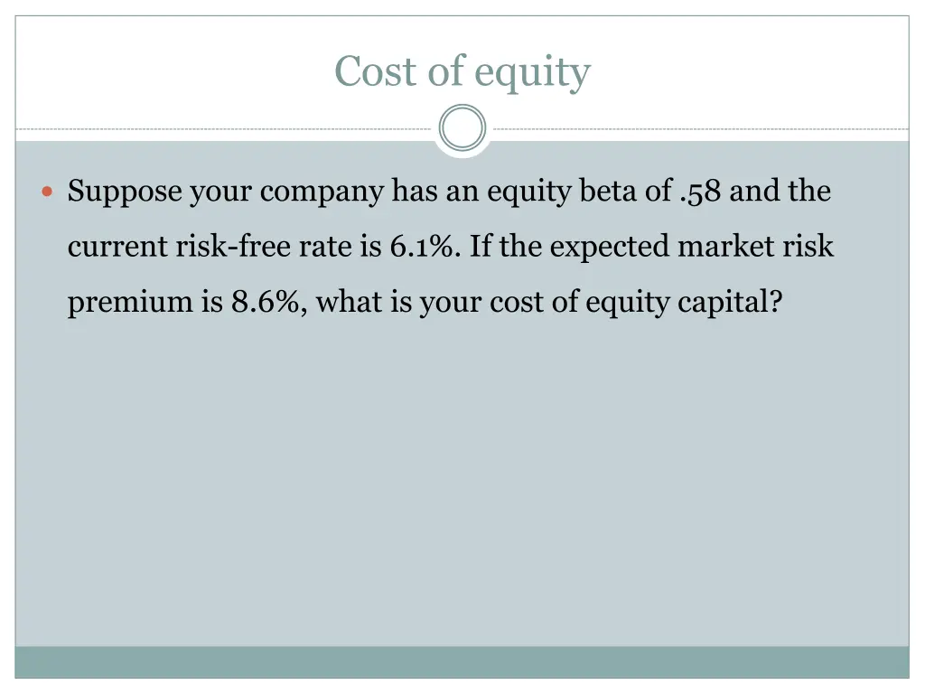 cost of equity 11