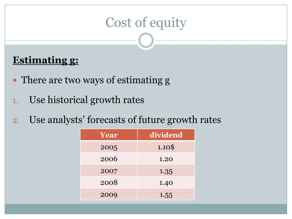 cost of equity 5