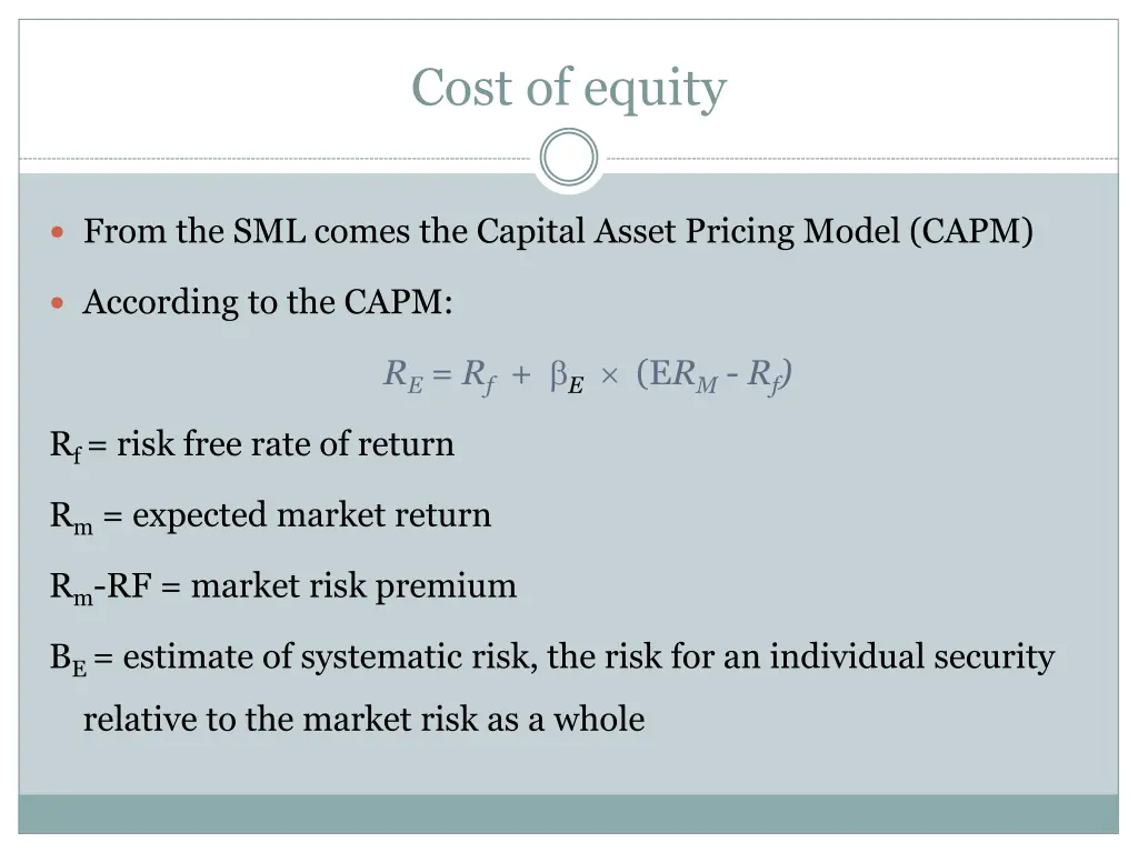 cost of equity 9