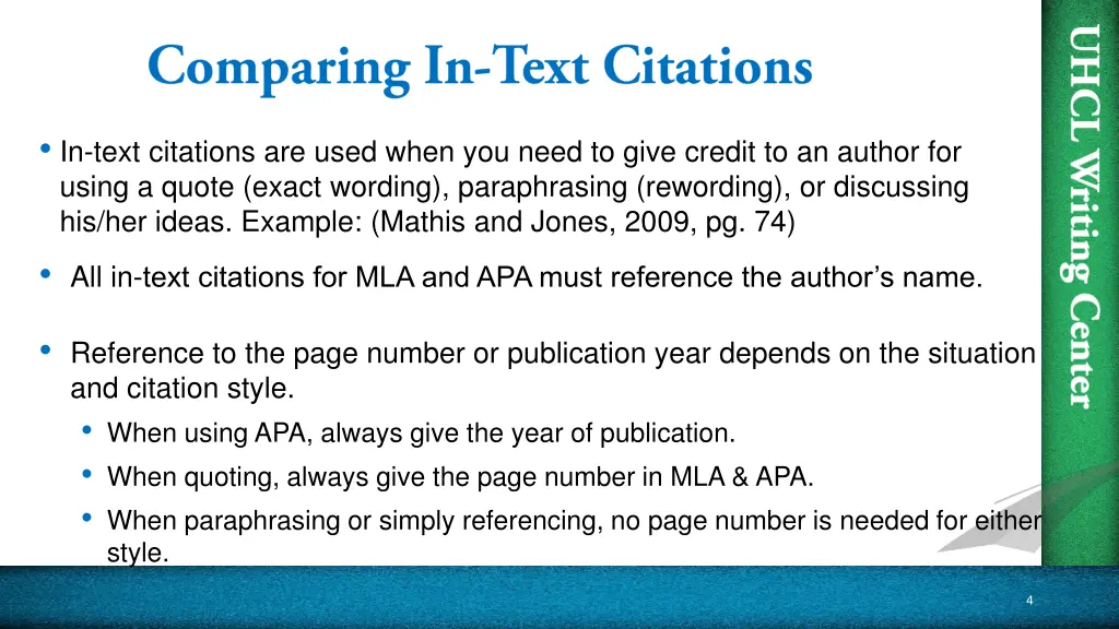 in text citations are used when you need to give