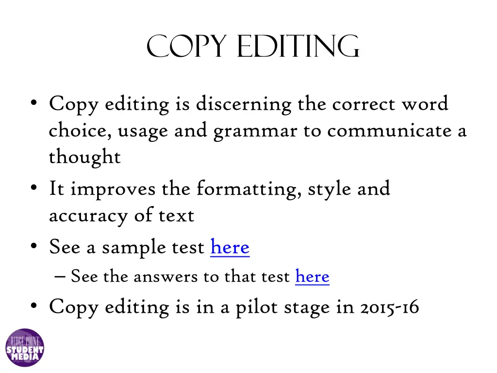 copy editing