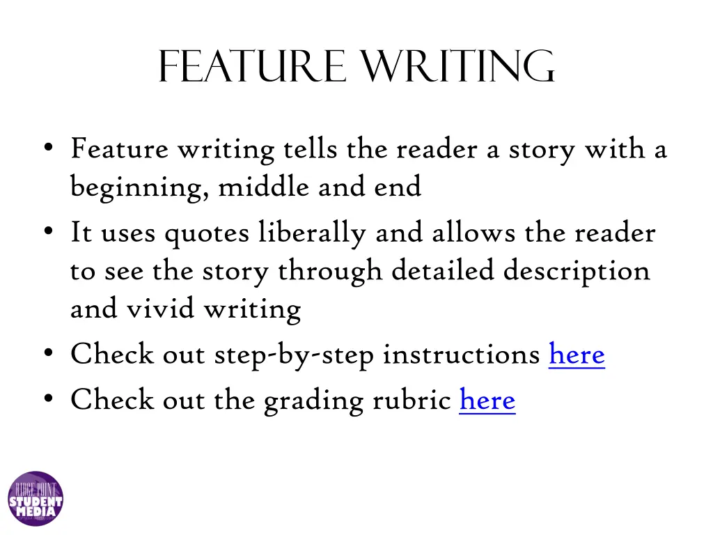 feature writing