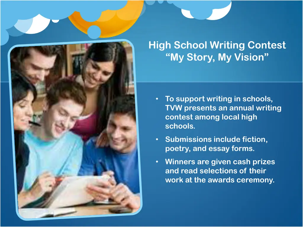 high school writing contest my story my vision