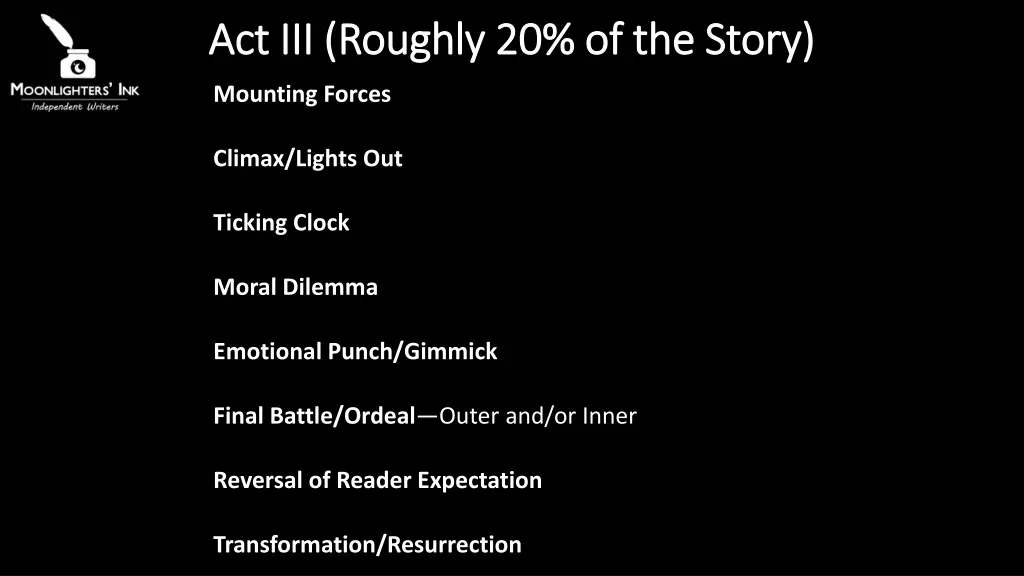 act iii roughly 20 of the story act iii roughly