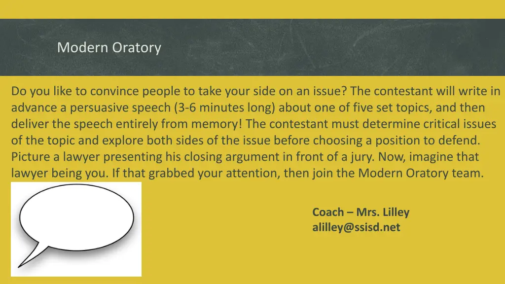 modern oratory