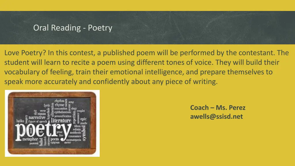 oral reading poetry