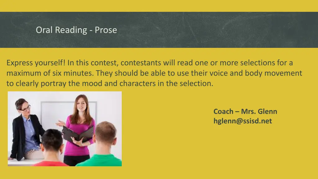 oral reading prose
