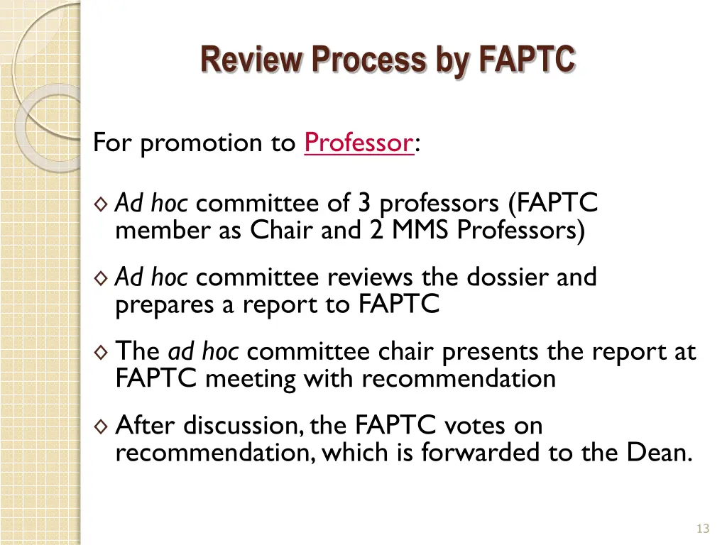 review process by faptc 1