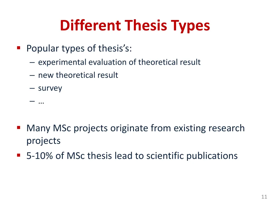 different thesis types