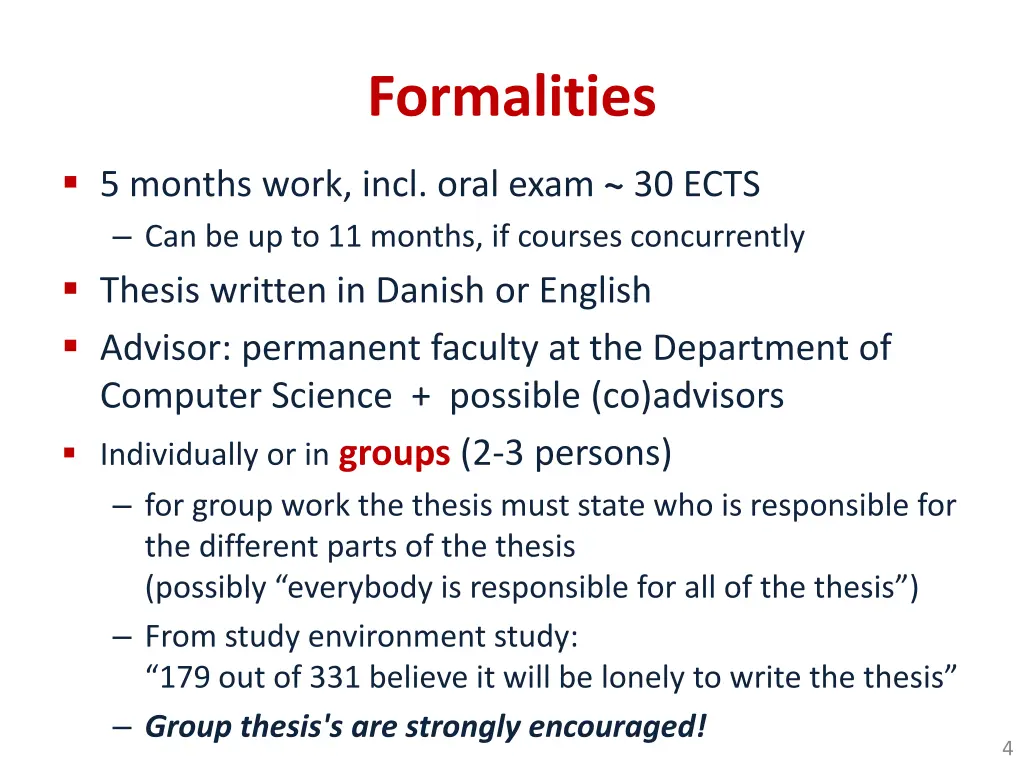 formalities