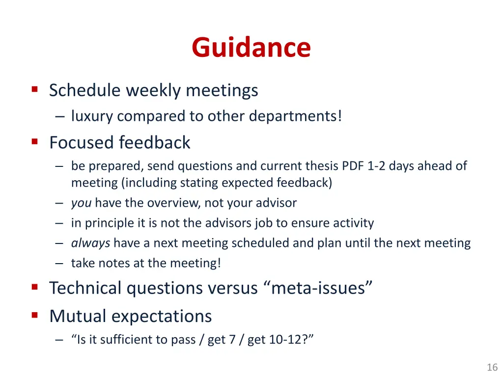 guidance