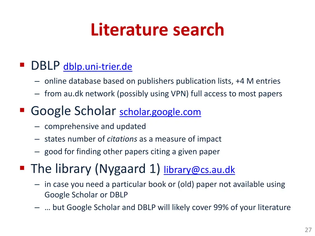 literature search