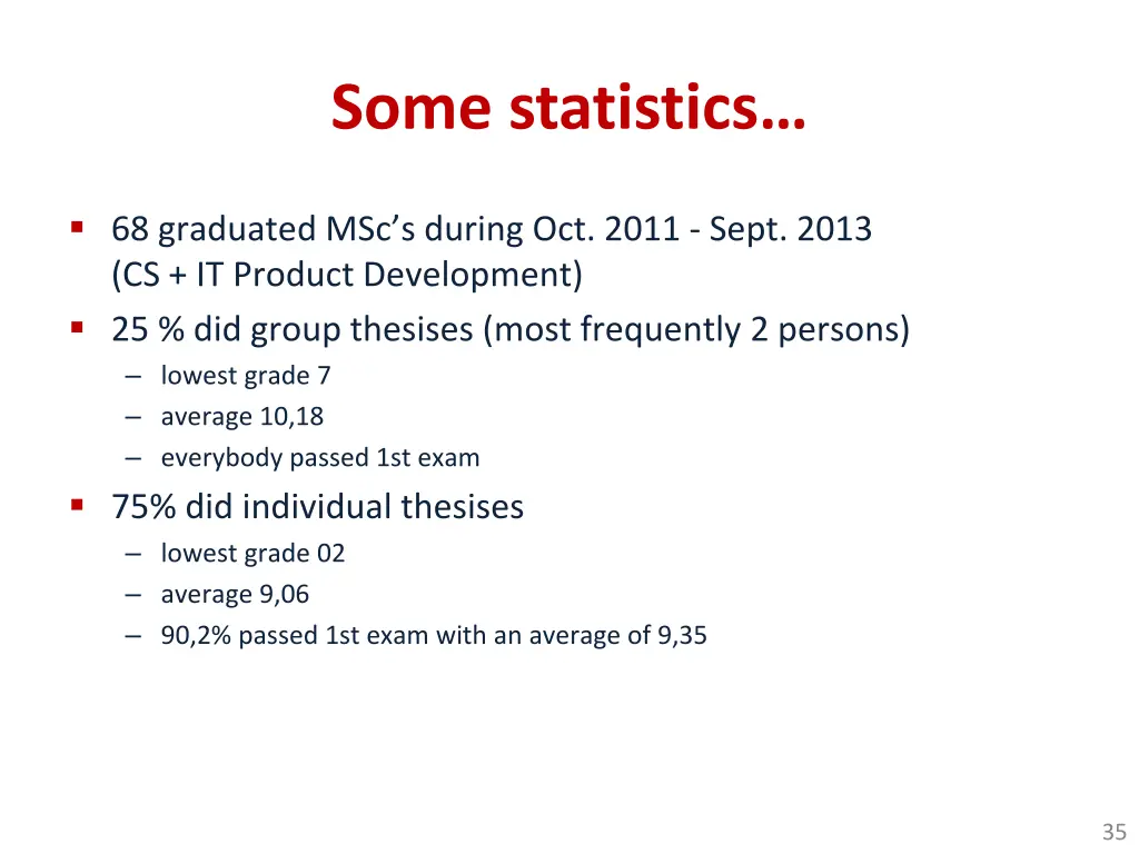 some statistics