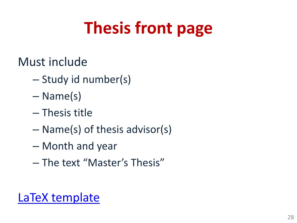 thesis front page