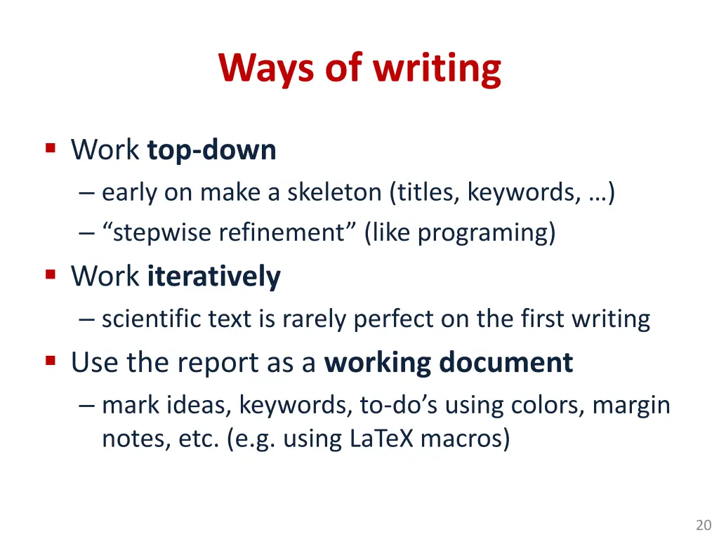 ways of writing