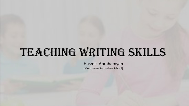 teaching writing skills