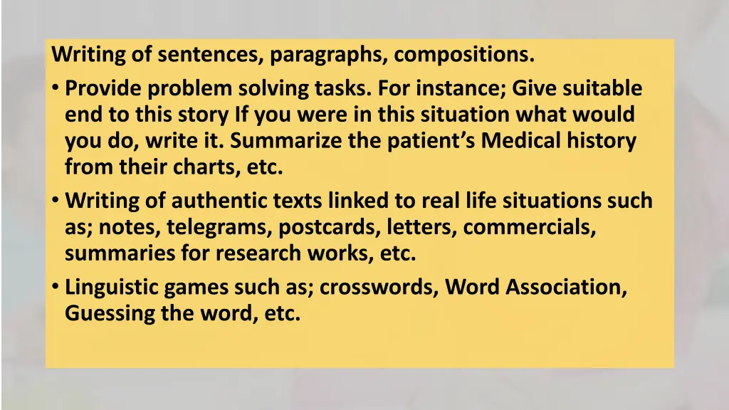 writing of sentences paragraphs compositions