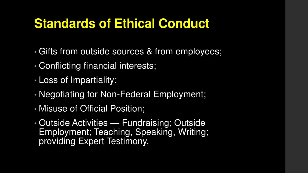 standards of ethical conduct