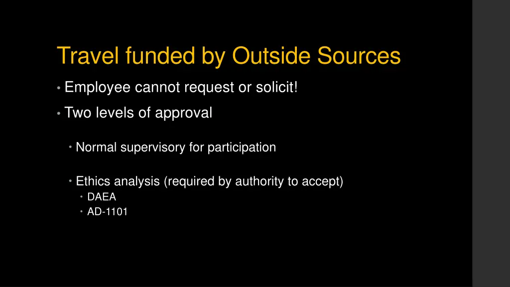 travel funded by outside sources