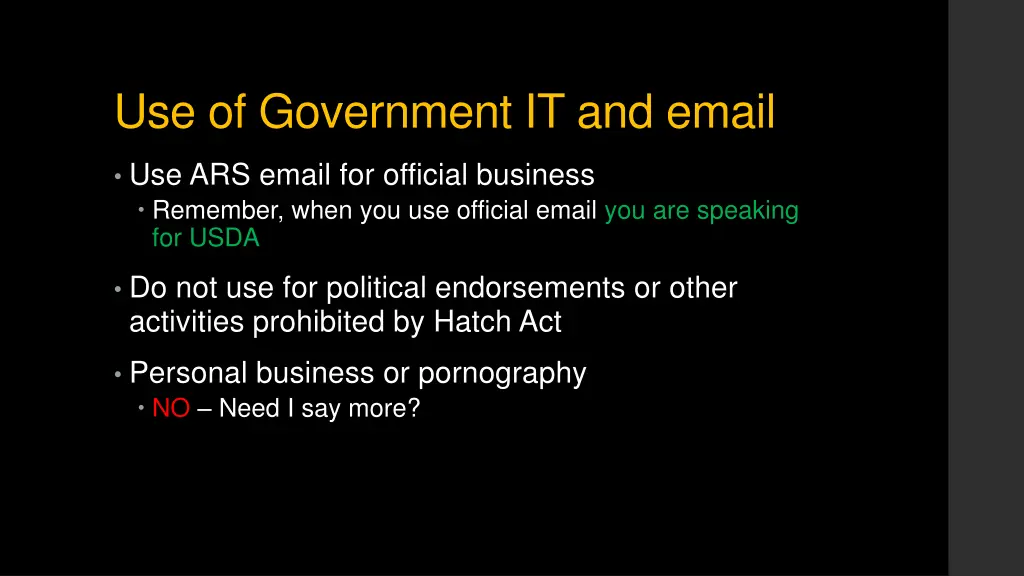 use of government it and email