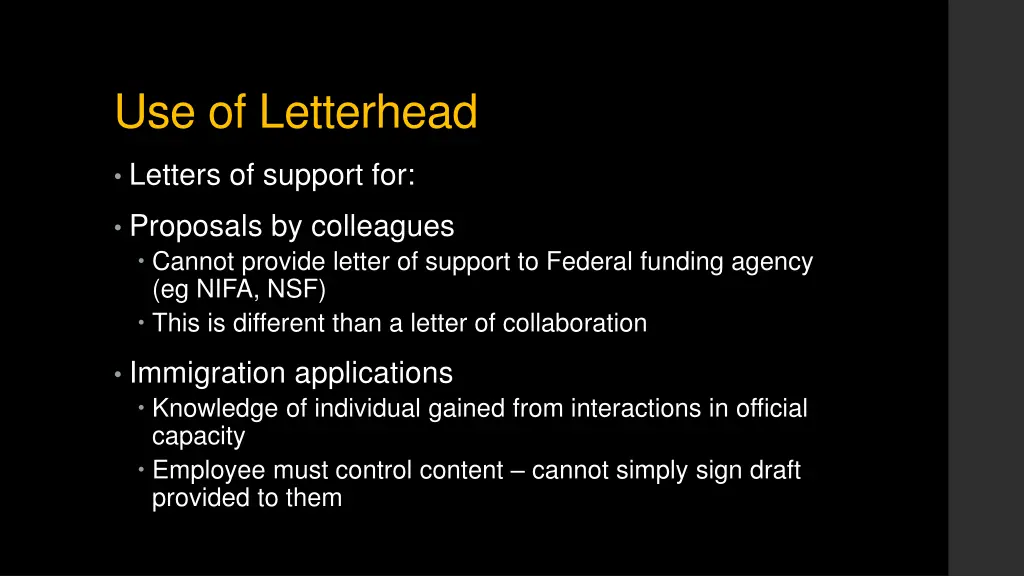 use of letterhead