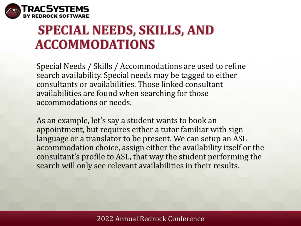 special needs skills and accommodations