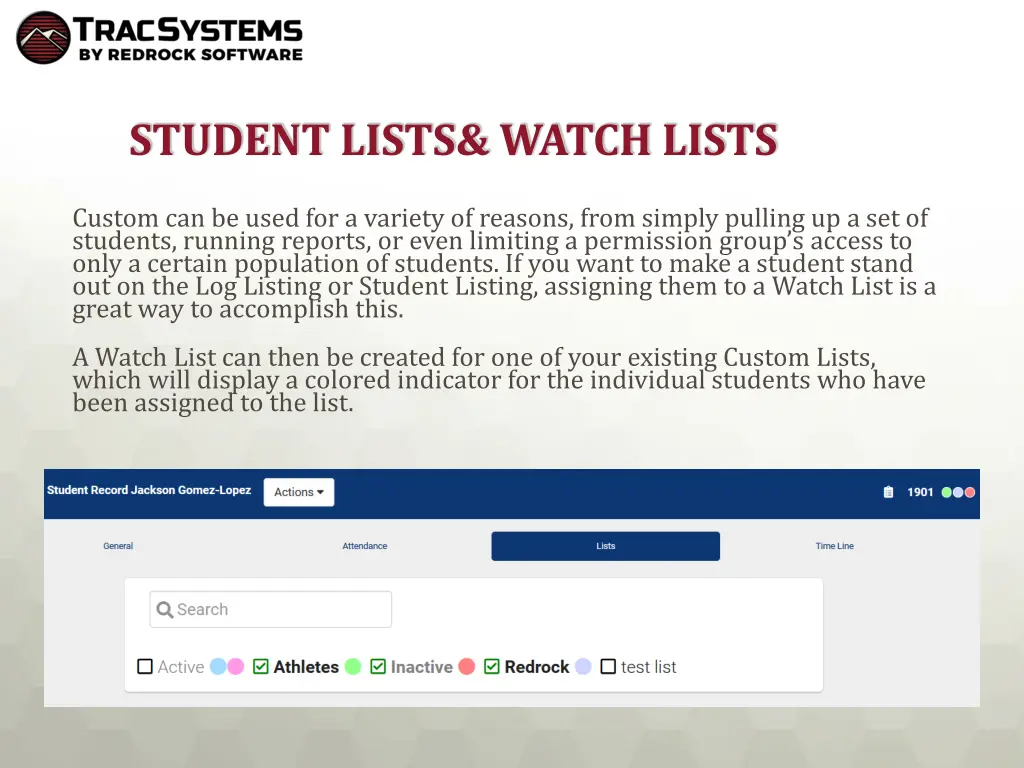 student lists watch lists