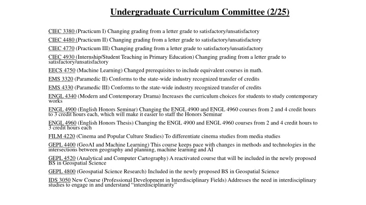 undergraduate curriculum committee 2 25