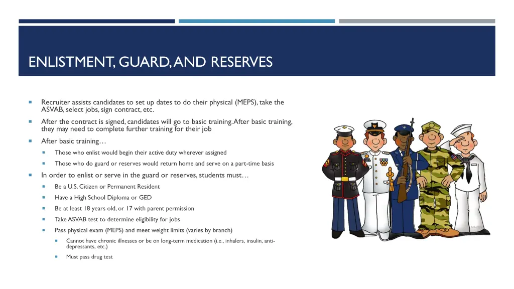 enlistment guard and reserves