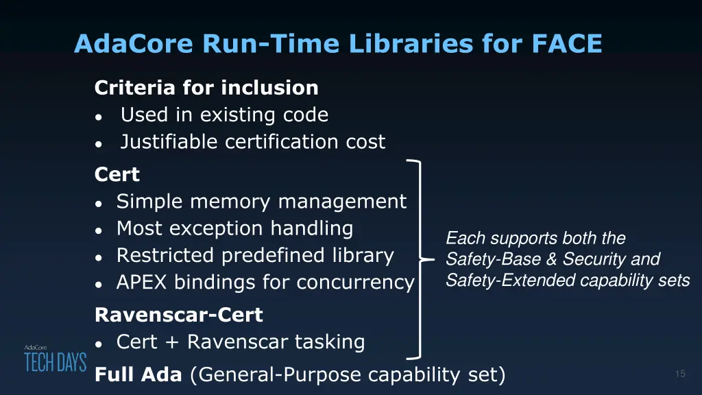 adacore run time libraries for face
