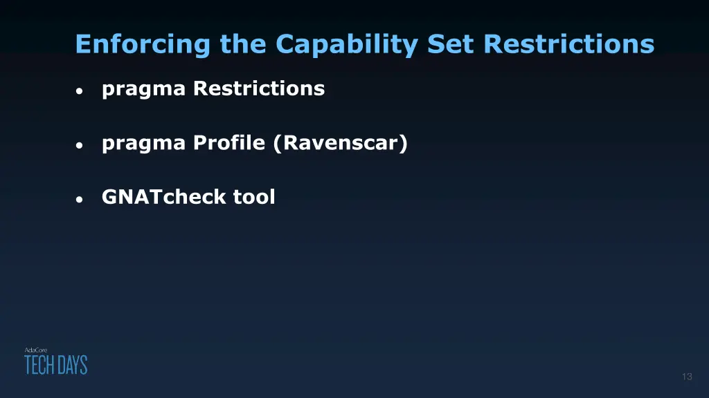 enforcing the capability set restrictions