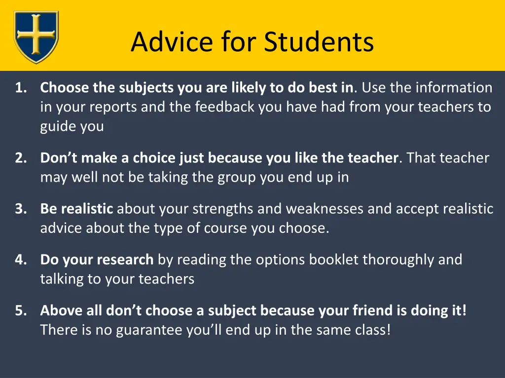 advice for students