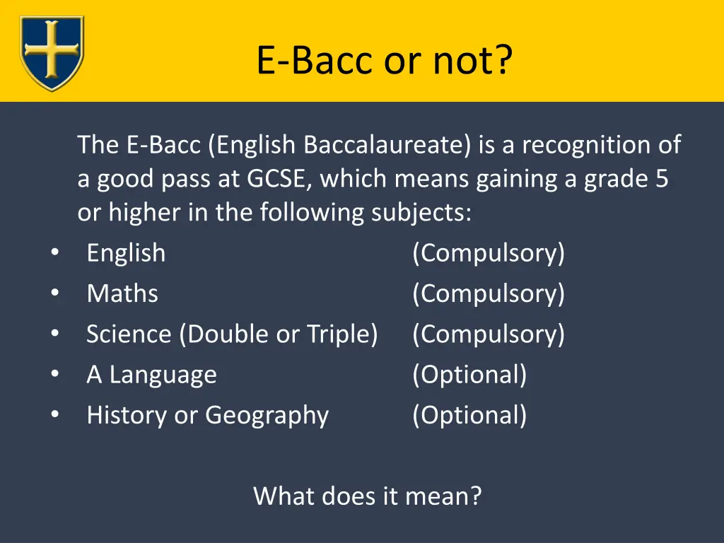 e bacc or not