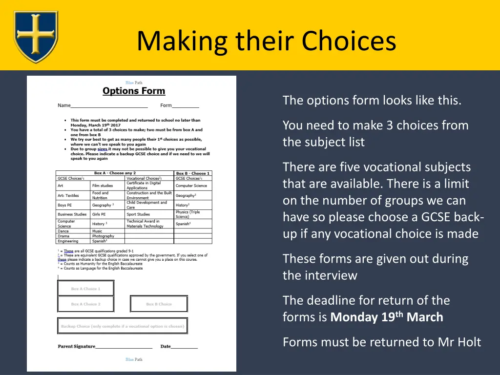 making their choices