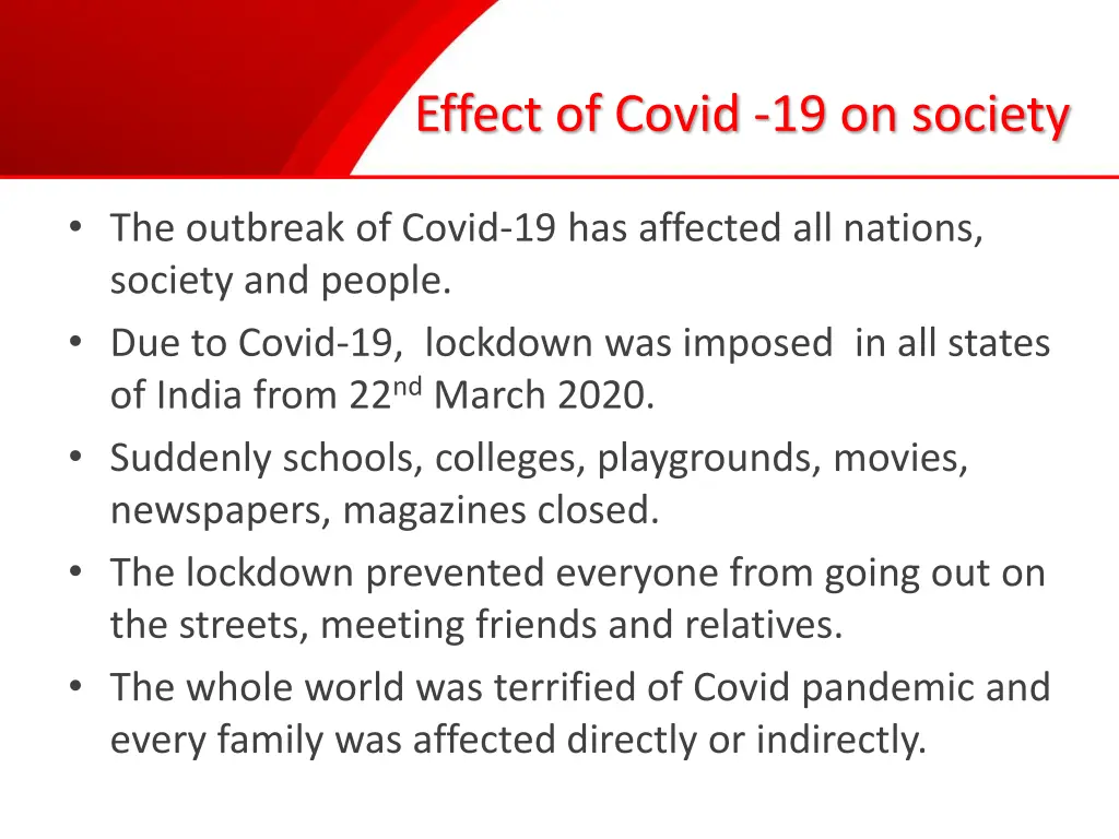 effect of covid 19 on society