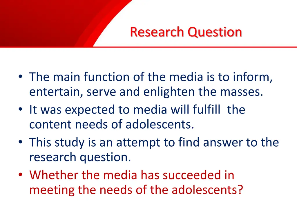 research question