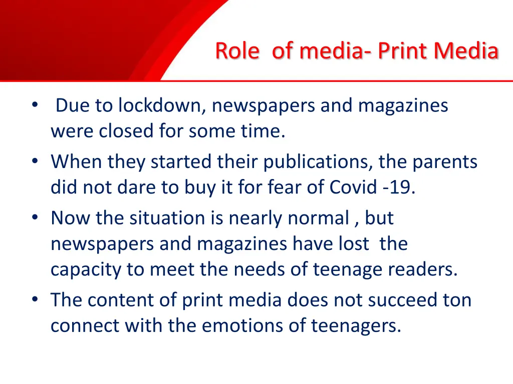 role of media print media