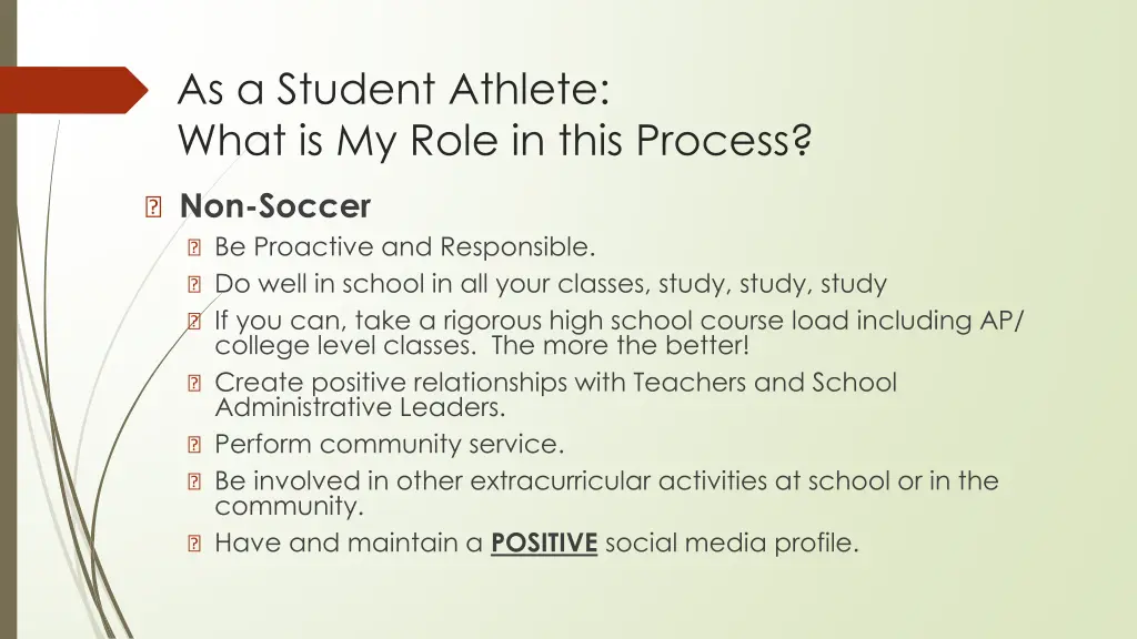 as a student athlete what is my role in this 1