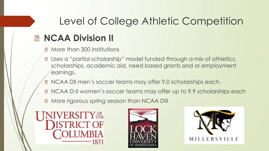 level of college athletic competition 1