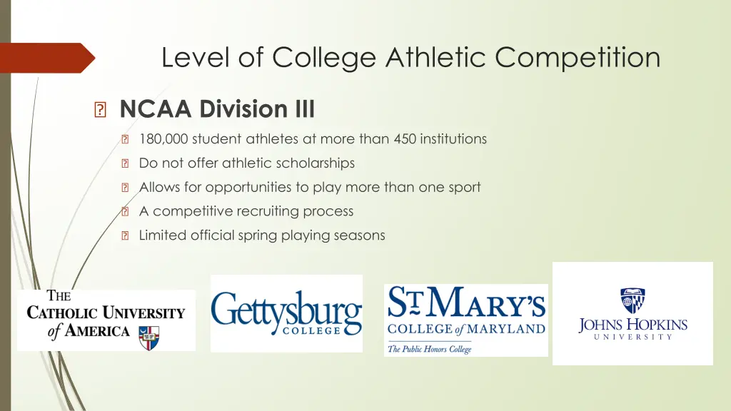 level of college athletic competition 2