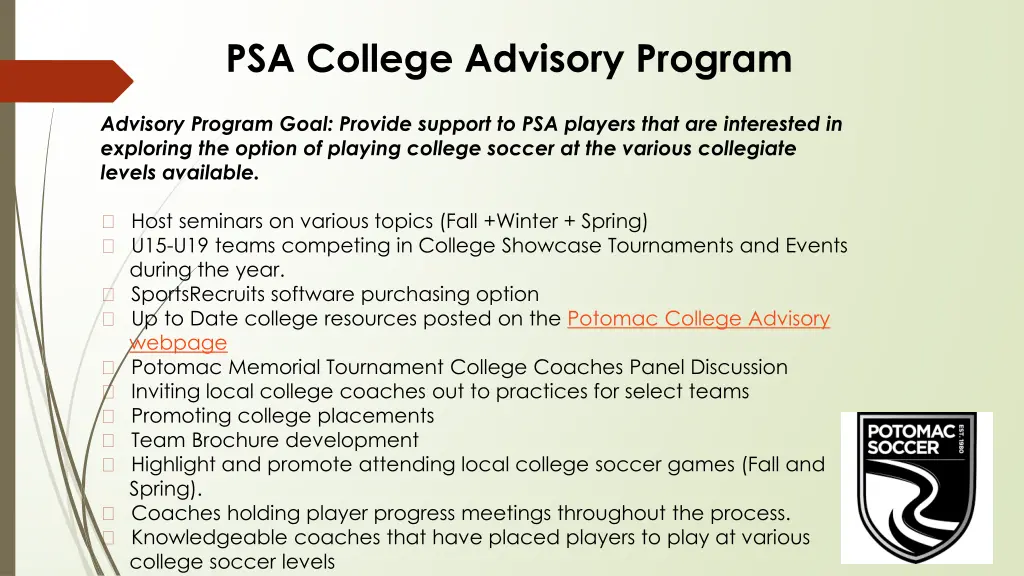 psa college advisory program