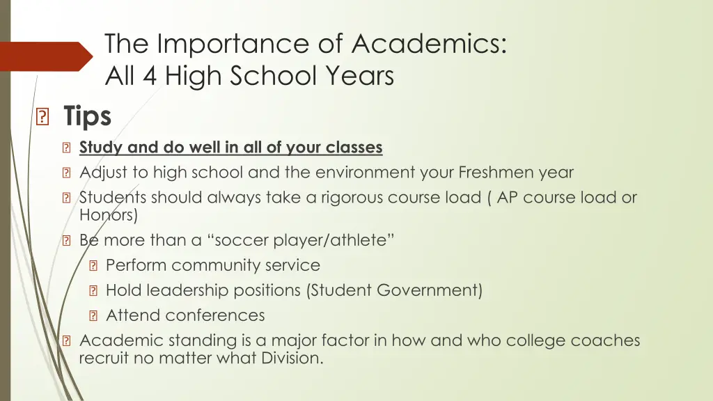 the importance of academics all 4 high school