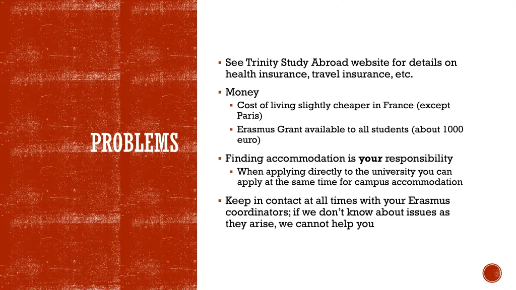 see trinity study abroad website for details
