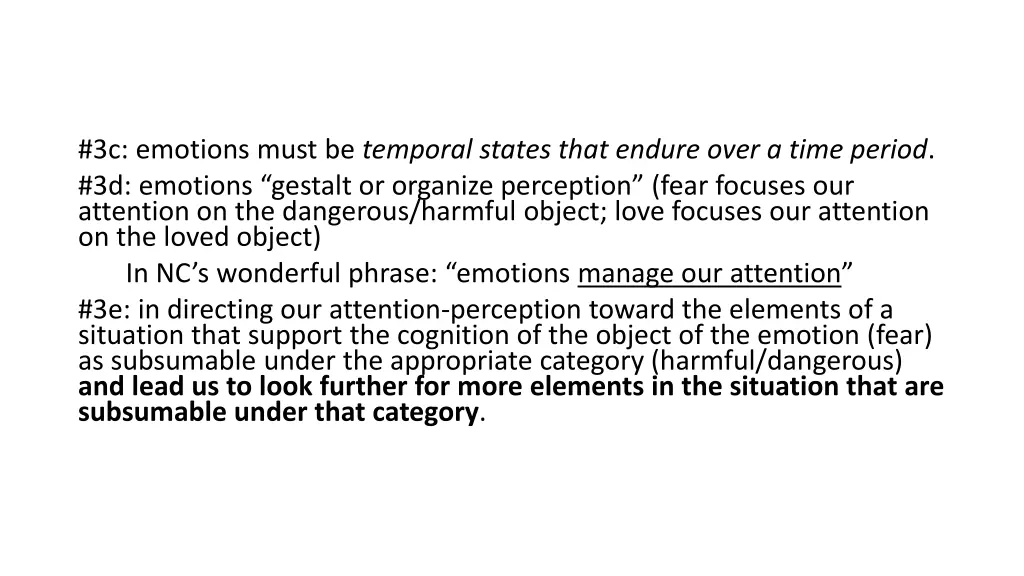 3c emotions must be temporal states that endure