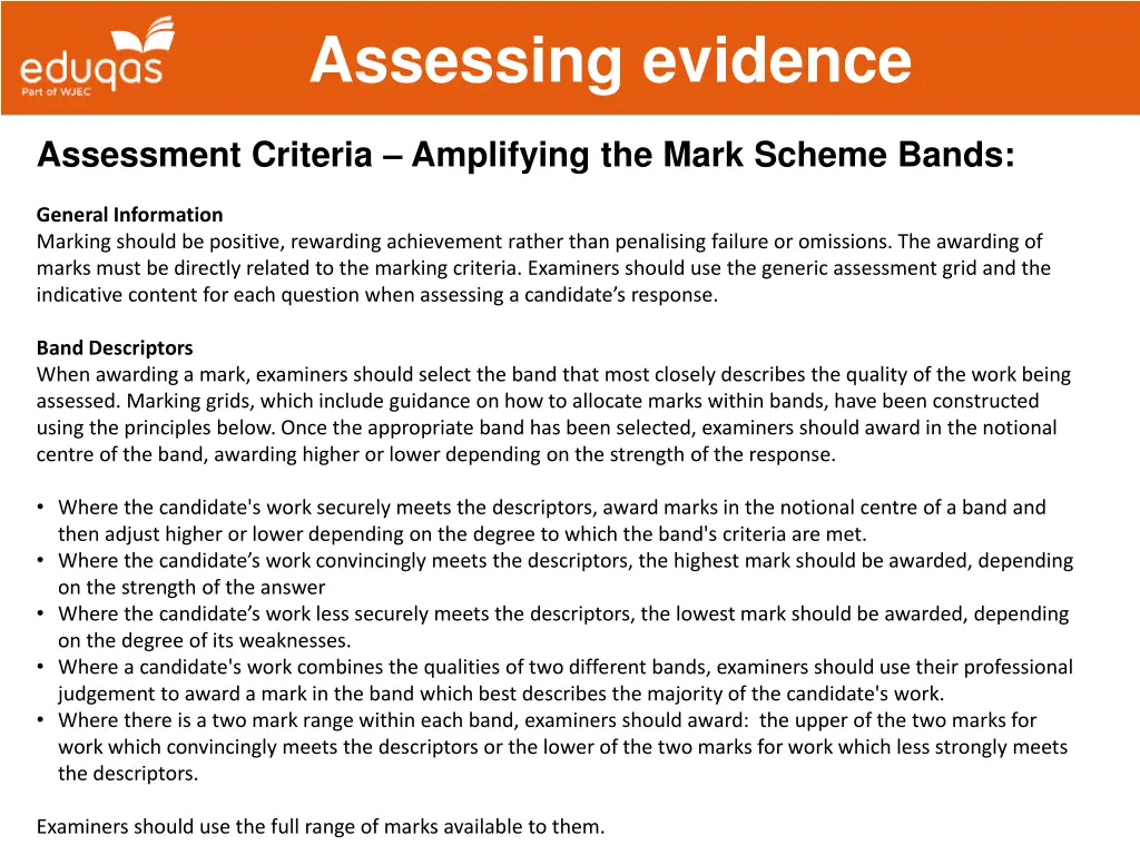 assessing evidence 19