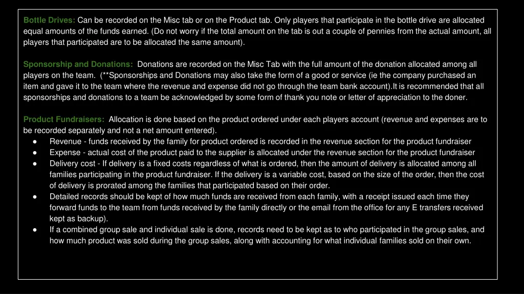 bottle drives can be recorded on the misc