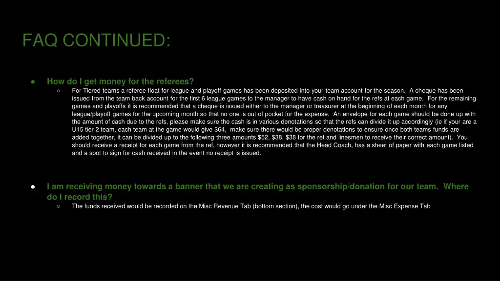 faq continued